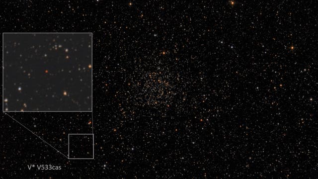 Kohlenstoffstern V*V533cas und NGC 7789