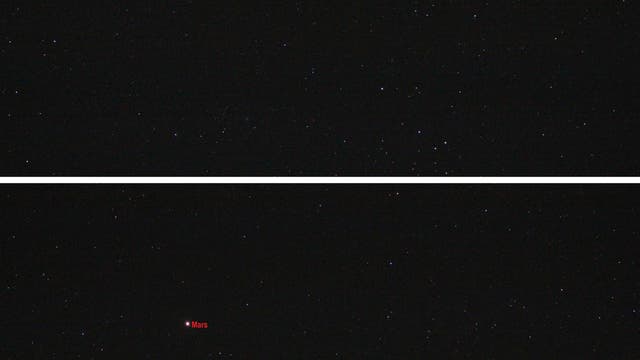 Mars und Komet C/2022 E3 (ZTF) im Sternbild Stier