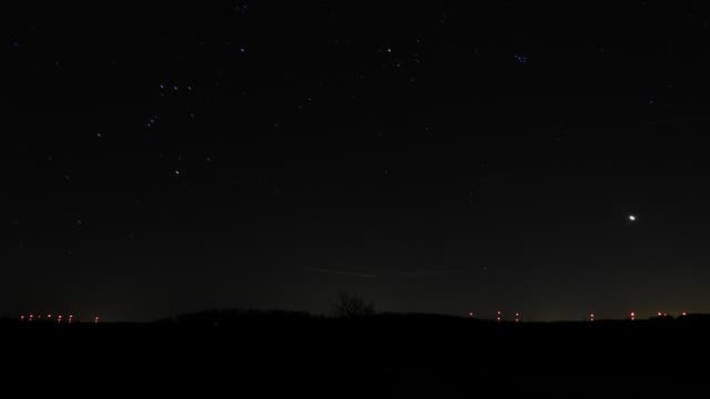 Orion, ISS und Venus