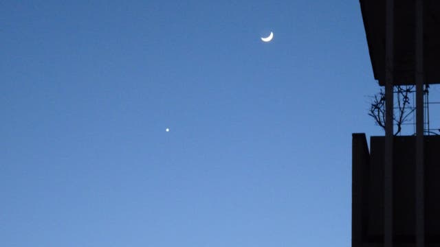 Venus und Mondsichel
