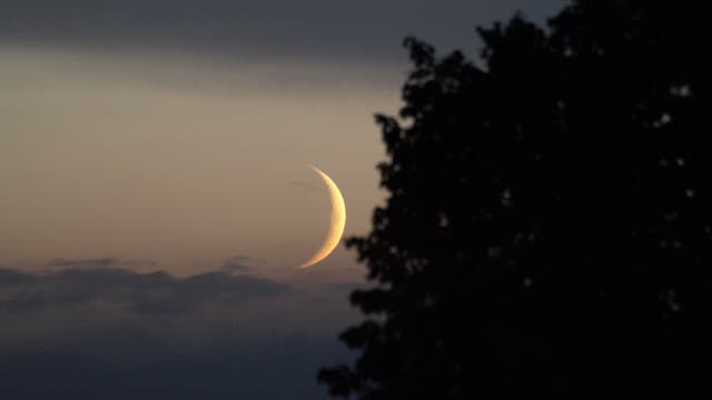 Erste Abendsichtbarkeit der jungen Mondsichel