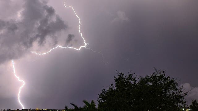 Giant lightning Bolt over Ragusa - Sicily 