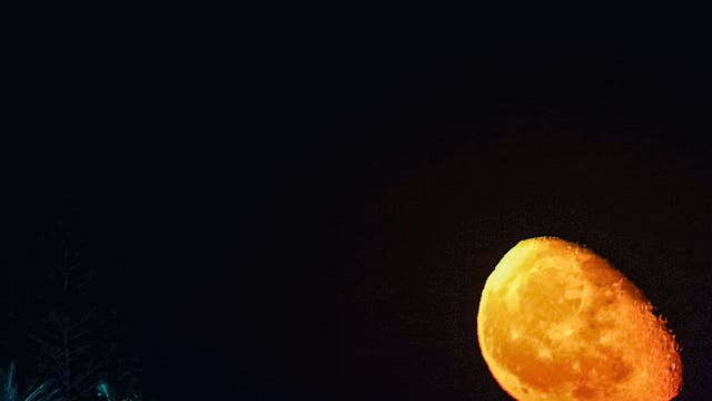 Moon at 66% over punta micino pachino Italy Sicily 
