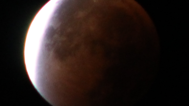Partielle Phase der Mondfinsternis am 28.9.2015