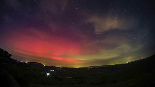 Northern lights + Milky  way  in Sicily  First  time 