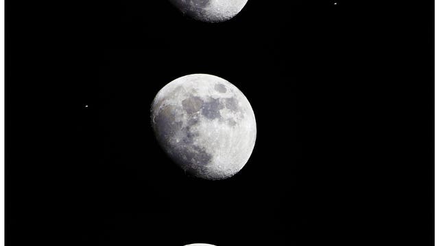 Passage of the International Space Station from right to left 