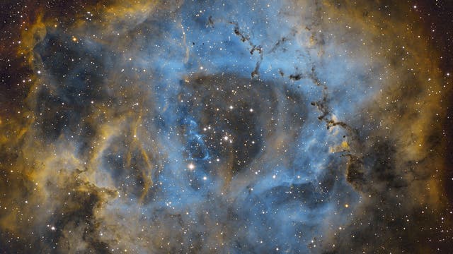 Rosetten Nebel in Hubble-Palette