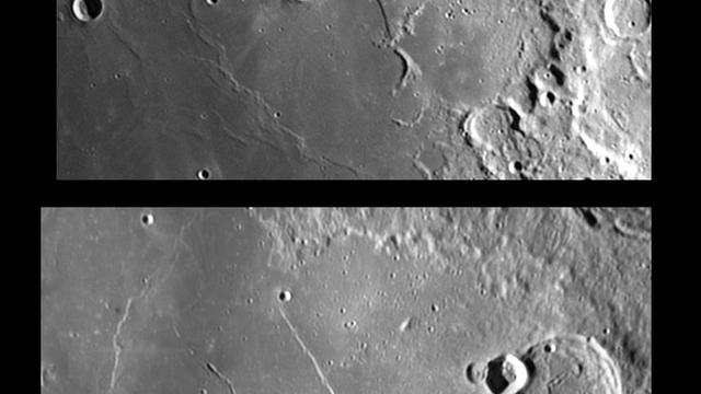 Rupes Recta bei Sonnenauf- und -untergang