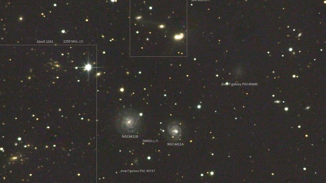 Ein Ort von Schönheit im Sternbild Jungfrau  (mit Objektlabels)