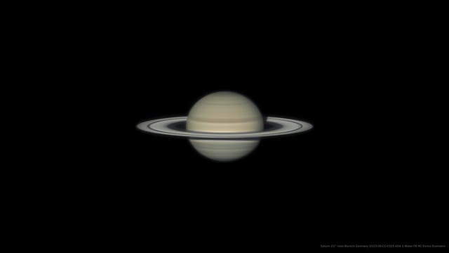 Detailreicher früher Saturn 1. Juni 2023 während des Sonnenaufgangs