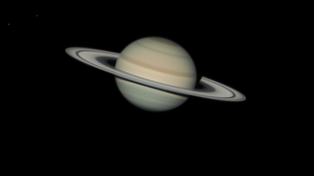 Saturn mit zwei Monden vom 11. Juni 2023
