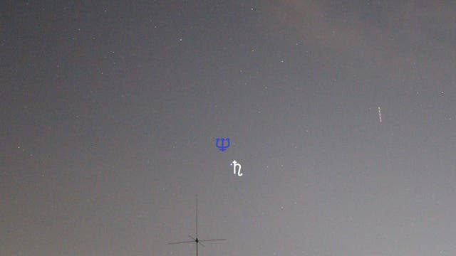 Saturn am Morgenhimmel (Objekte beschriftet)