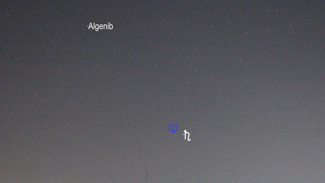 Saturn am Morgenhimmel (Objekte beschriftet)