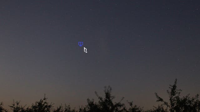 Saturn am Morgenhimmel (Objekte beschriftet)