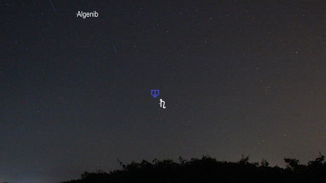Saturn am Morgenhimmel (Objekte beschriftet)
