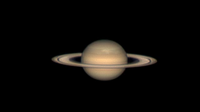 Saturn mit Sturm auf der Norhalbkugel