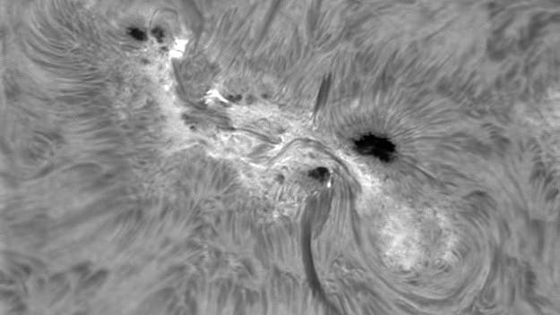 Sonnenfleck 1429 mit aktiver Umgebung am 9. März 2012