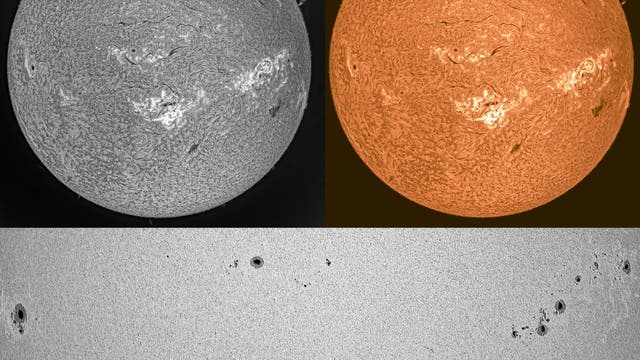 Sonne am 10. August 2024 (H-alpha und Weißlicht)