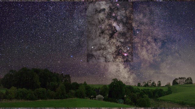 Kosmische Gasnebel, Sternwolken und Kugelsternhaufen in der Sommermilchstraße