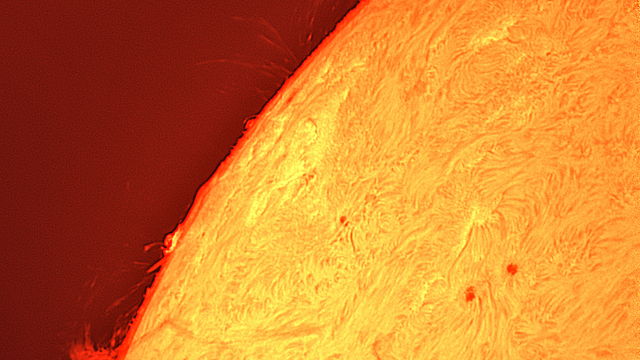 Sonne mit Protuberanzen am 24. Juni 2024
