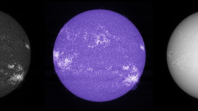 Sonne am 8. Juni 2024 mit Spektroheliograf aufgenommen im Kalzium-Bereich