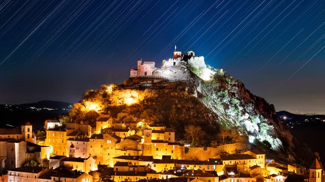 Star trail above the Castle