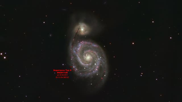 SN 2011dh in der Whirlpoolgalaxie M 51