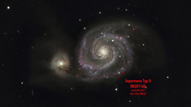 M 51 Whirlpoolgalaxie mit SN2011dh