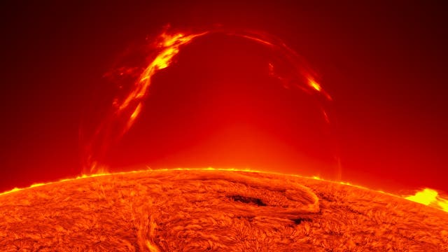 Huge solar prominence