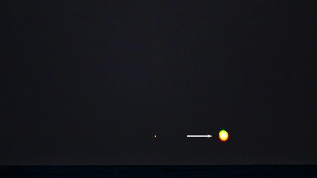 Venus and Jupiter green flash