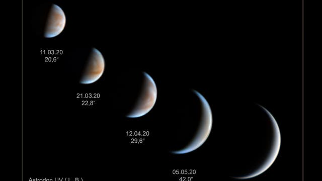 Venus von  März bis Mai 2020