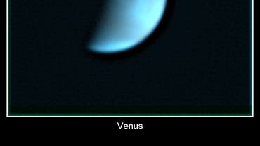 Venus in Falschfarben, Schwerpunkt blau