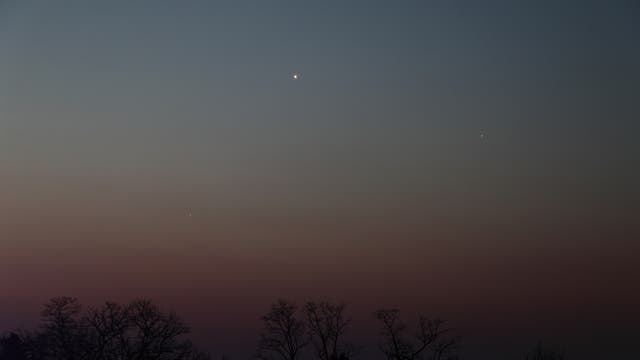Venus, Mars, Saturn am Morgenhimmel