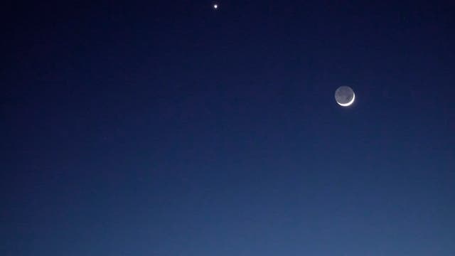 Mond, Venus und Mars über dem Tschuggen
