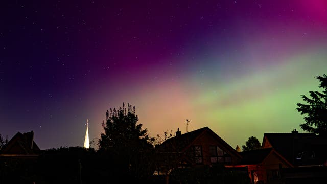 Polarlichter über Munster, Niedersachsen