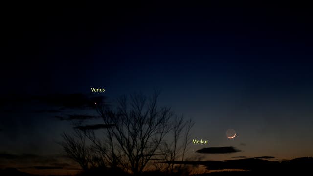 Mond, Venus und Merkur