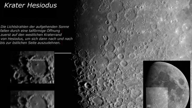 Beobachtungstipp Mond im Dezember 2013 -Hesiodus-Lichtstrahl-