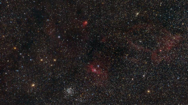 Messier 52, Blasennebel und Hummerscherennebel