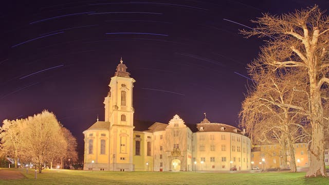 Sternstrichspuren über dem Schloss Bad Mergentheim