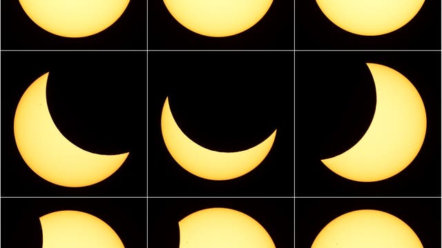 Collage der partiellen Sonnenfinsternis