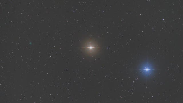 Komet C/2012 S1 ISON bei Mars und Regulus