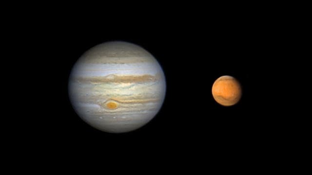 Jupiter und Mars am 30. Oktober 2022