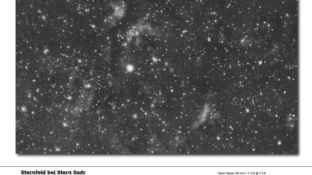 Nebelbereich bei Stern Sadr im Sternbild Schwan