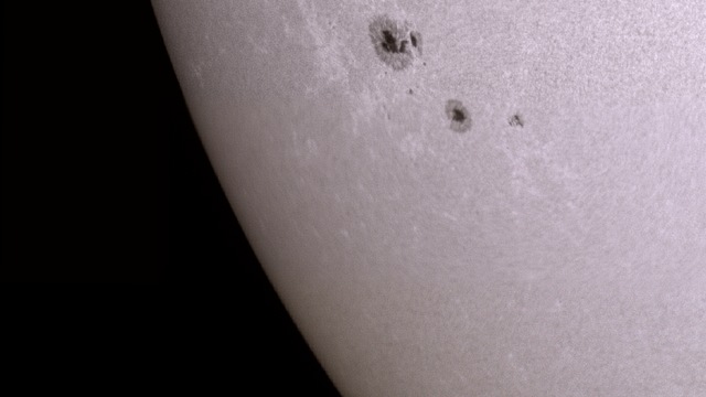 Sonnenflecken 2573 - 2576 am 9. August 2016 