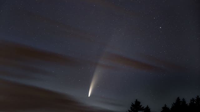 Komet Neowise heute morgen auf der Herchenhainer Höhe.