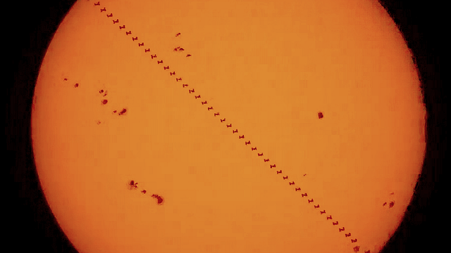 ISS vor der Sonne