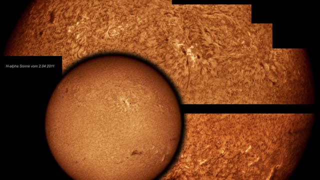 Collage H-alpha-Sonne 2.4.2011