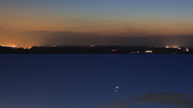 Konjunktion Venus-Jupiter  am 1. und 2. März 2023 gegen 19h MEZ