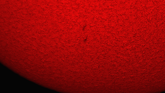 Sonnenoberfläche in der H-Alpha-Linie am 25. Juni 2019