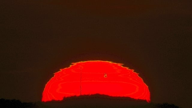 Dreifache Venussilhouette bei Sonnenaufgang Dreifache Venussilhouette bei Sonnenaufgang